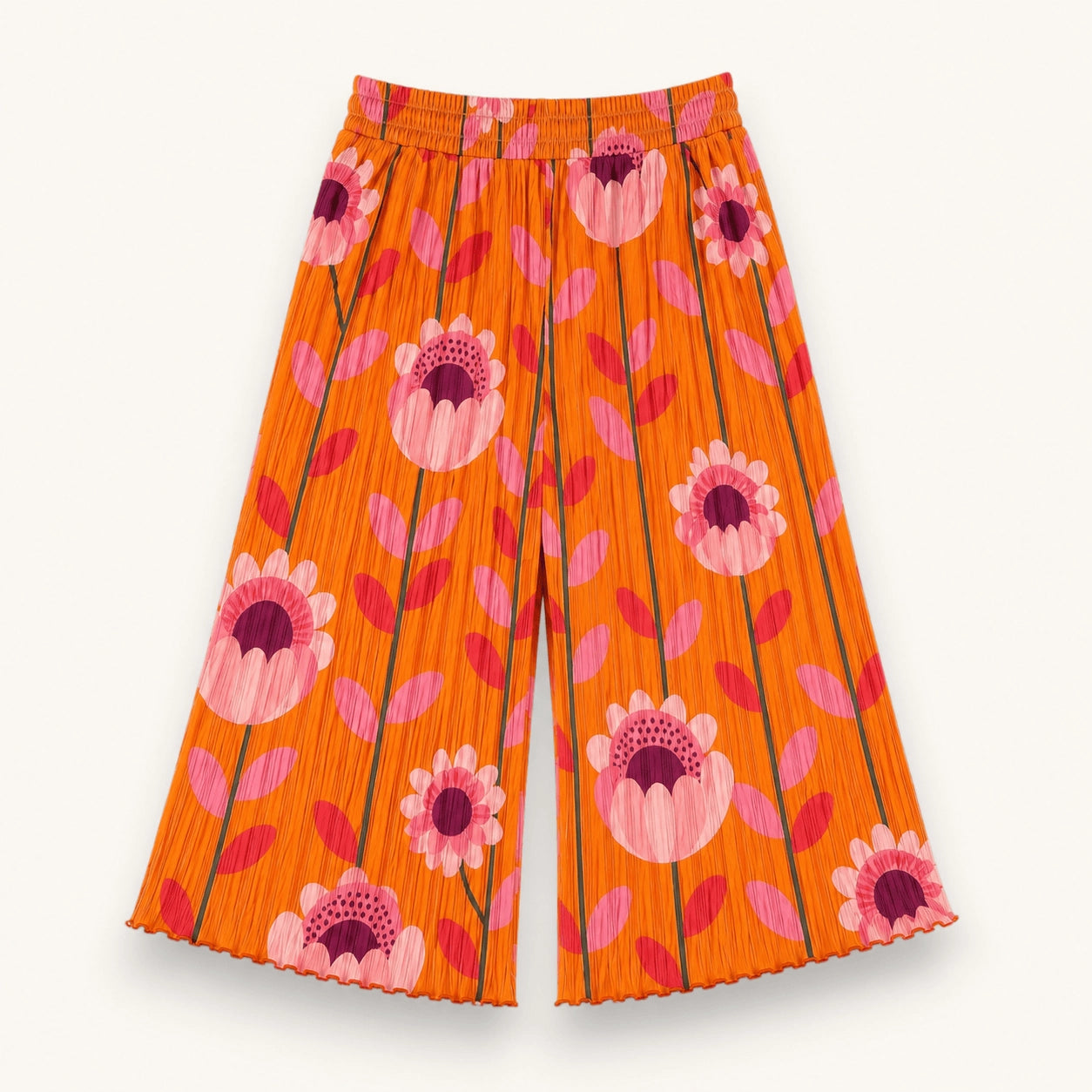 Girls Flower Power Printed Wide Leg Pant