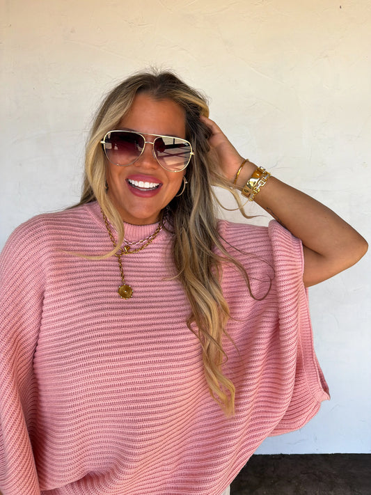 Spring Peach Meg Pullover Poncho [[PRE-ORDER]]