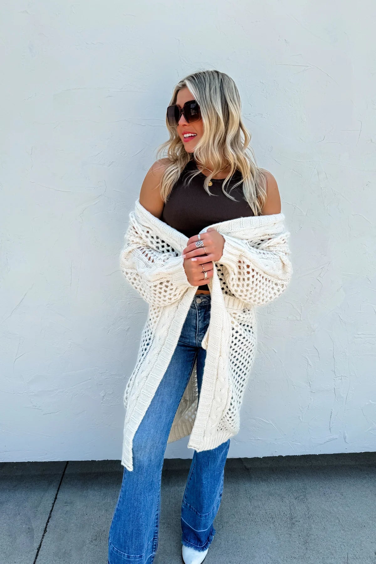 Vanilla Chunky Knit Cardigan