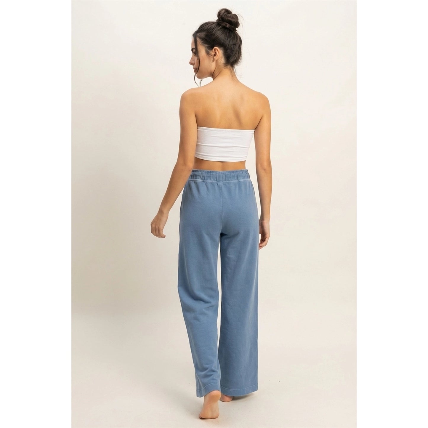 Blue High Waist Flare Pants