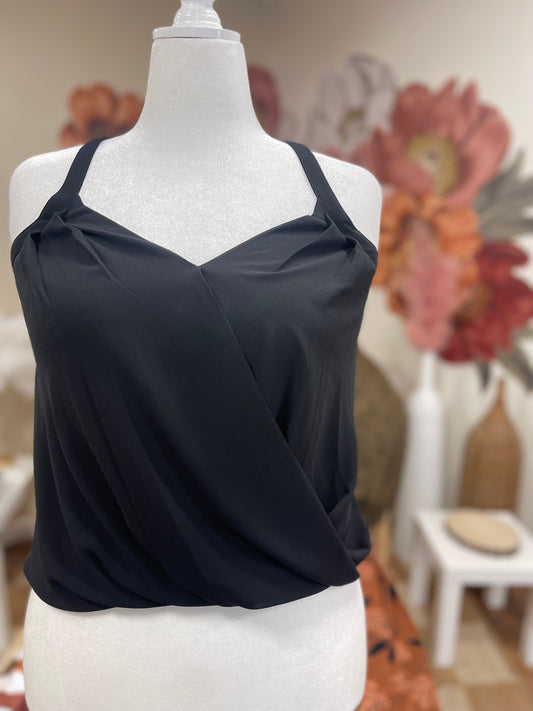 Black Surplice Tank