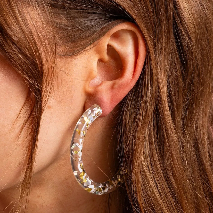 Gold & Silver Confetti Hoops