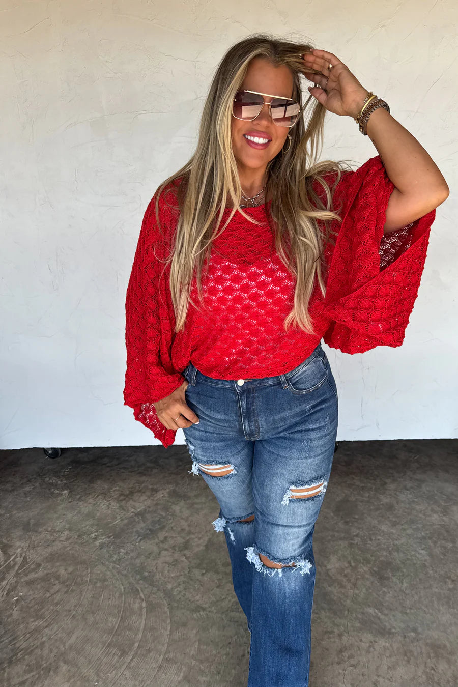 Winter Free Spirit Bell Top in Red [[PRE-ORDER ETA end of December]]