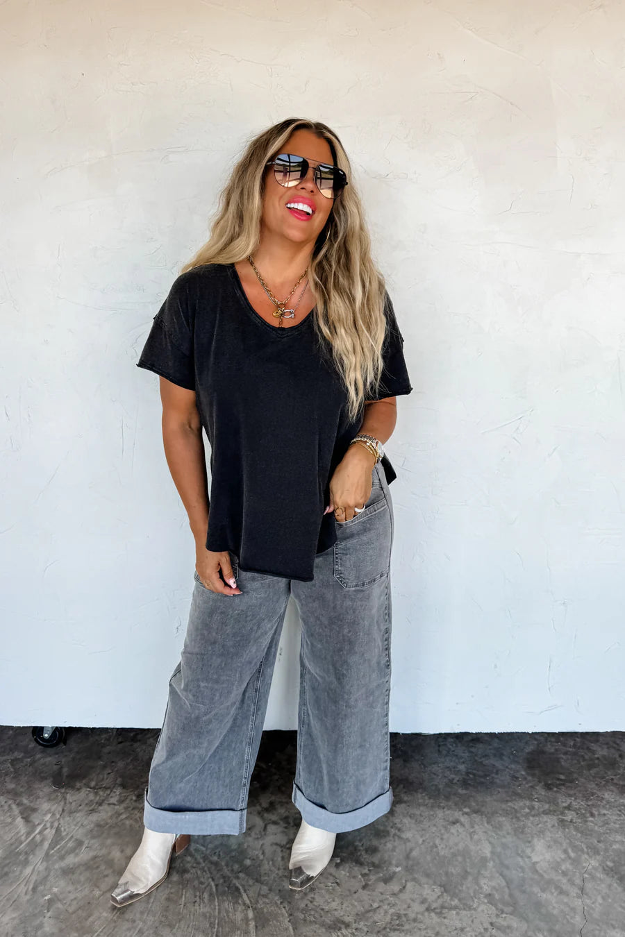 Vintage Black Cotton Boyfriend Tee [[PRE-ORDER]]