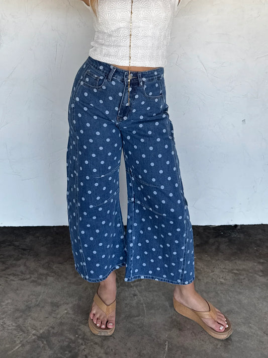 Darling Dot Barrel Jeans [[ETA Early August]]
