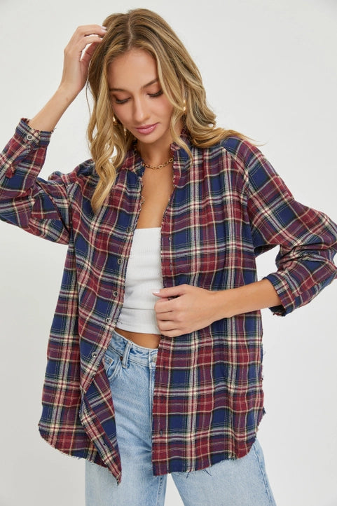 Burgundy Plaid Shirt