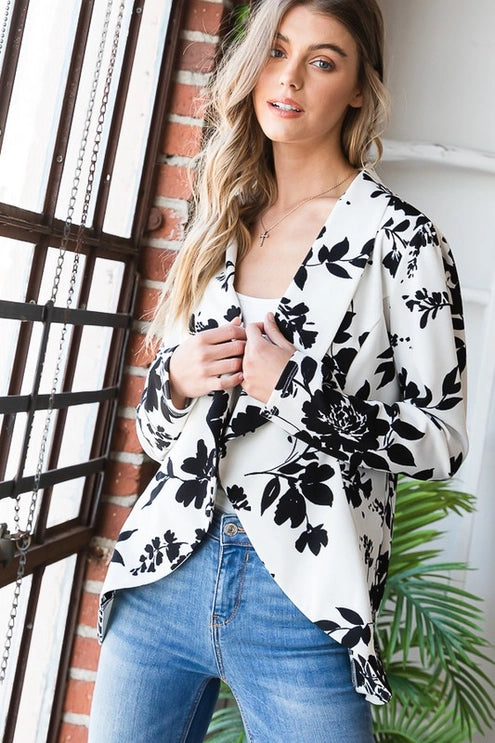 Floral Open Blazer