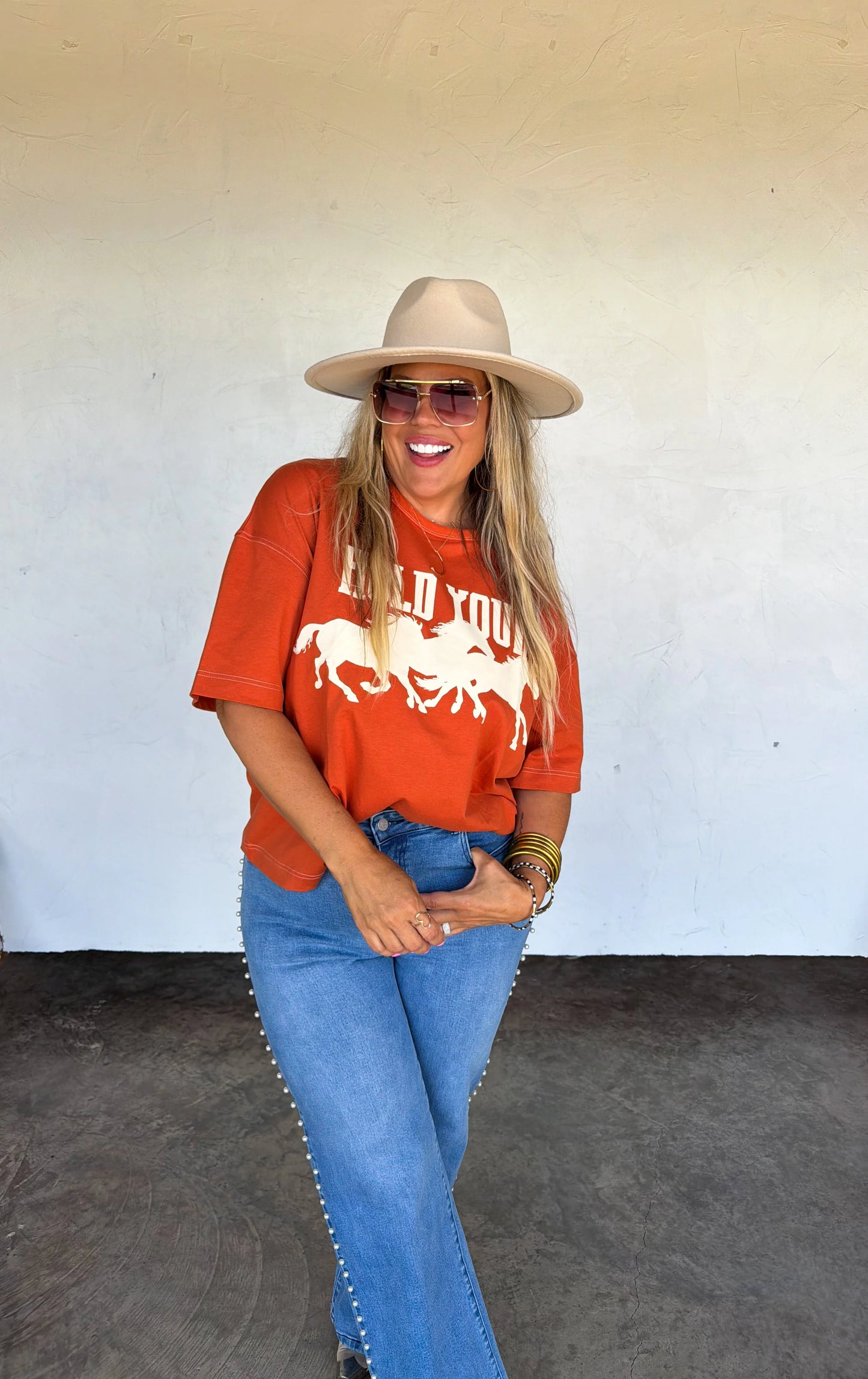 Hold Your Horses Rust Tee