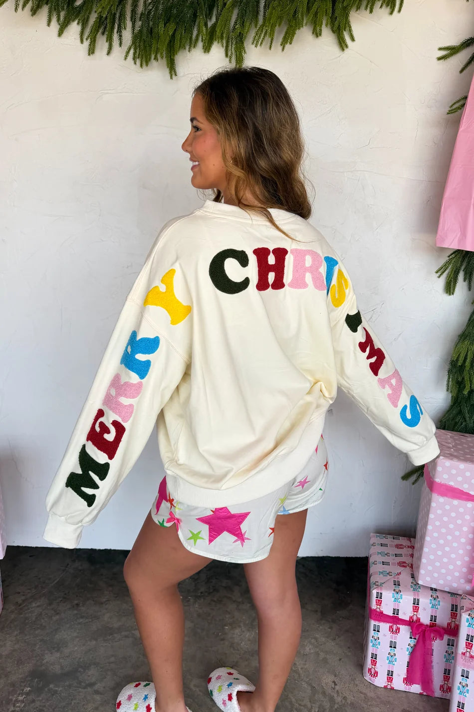 MERRY Sweatshirt in Cream