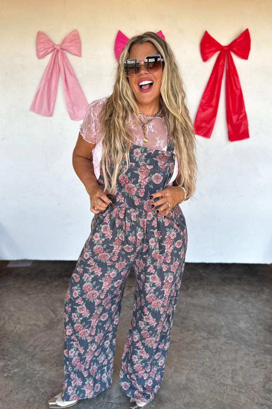 Floral Denim Overalls [[PRE-ORDER ETA 1st week of Jan]]