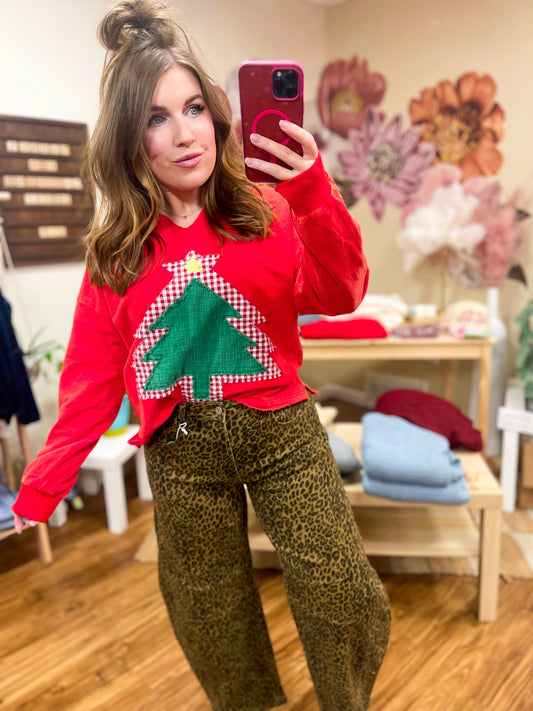 Mineral Washed Tree Patch Top