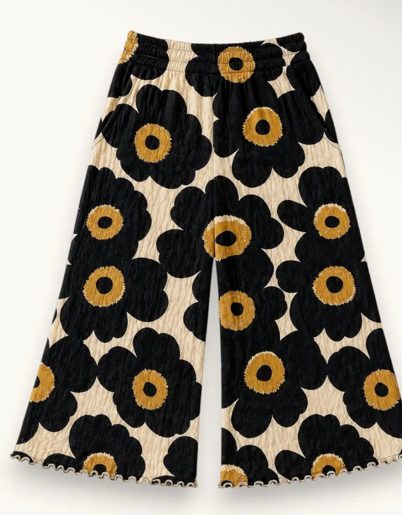 Girls Floral Printed Wide Leg Pant