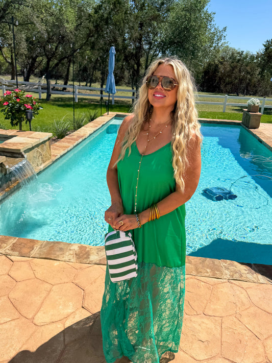 Summer Night Satin Lime Dress [[PRE-ORDER]]