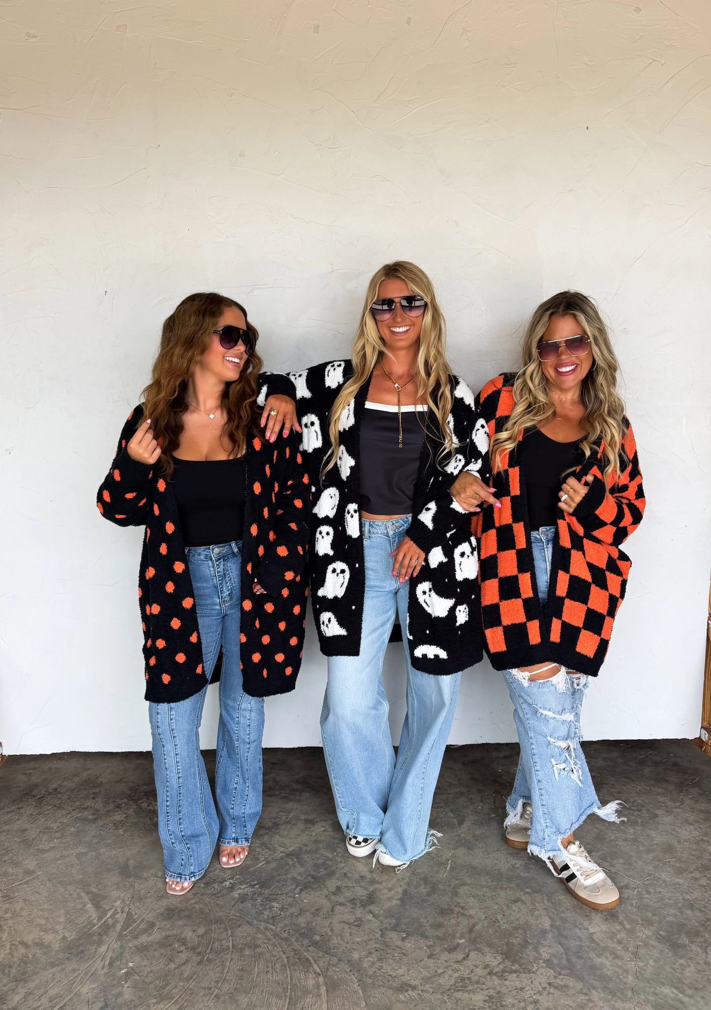 2nd cut** Boo Crew Reversible Cardigan in Checker