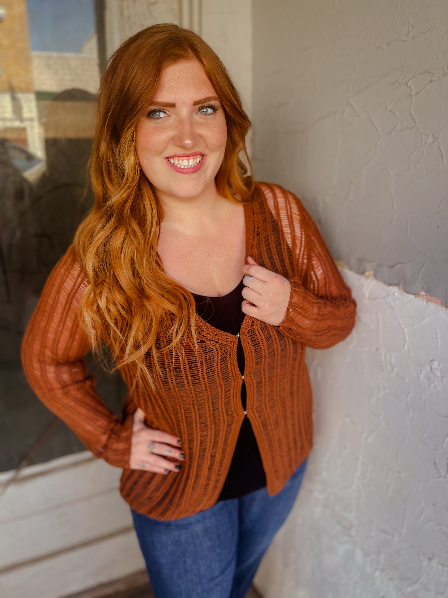 Copper Hook & Eye Closure Cardigan