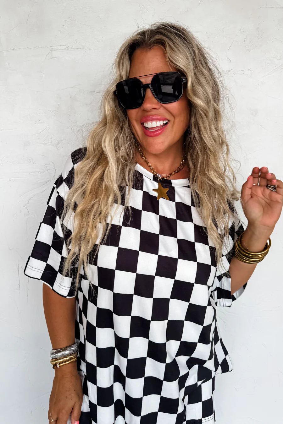 Check Side Slit Top Black [[PRE-ORDER]]