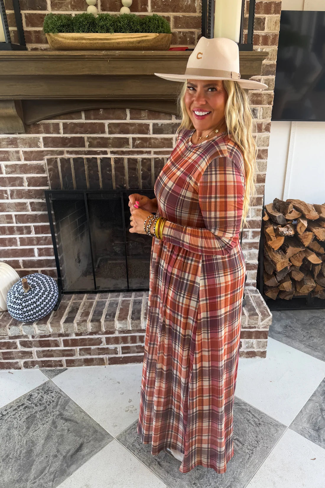 Countryside Mesh Dress on Plaid