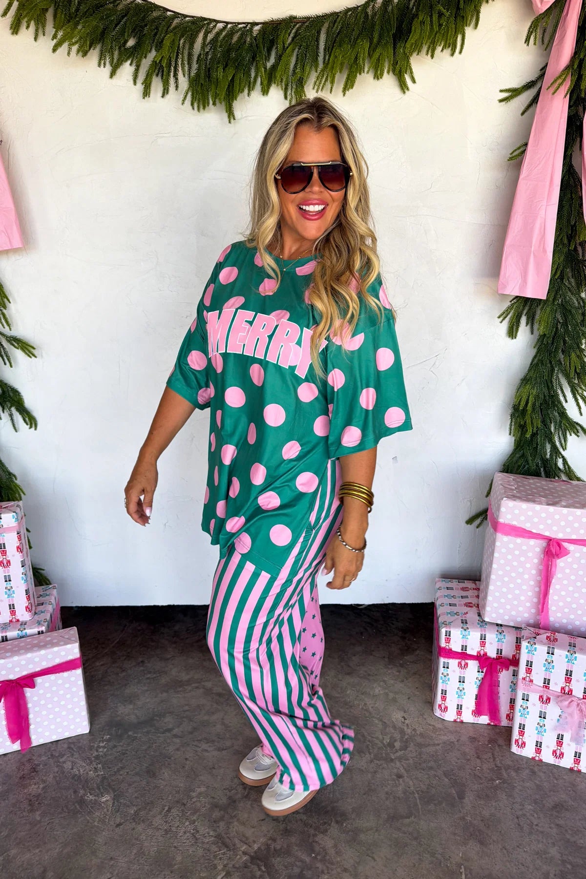 Merry Confetti Lounge Set in Green