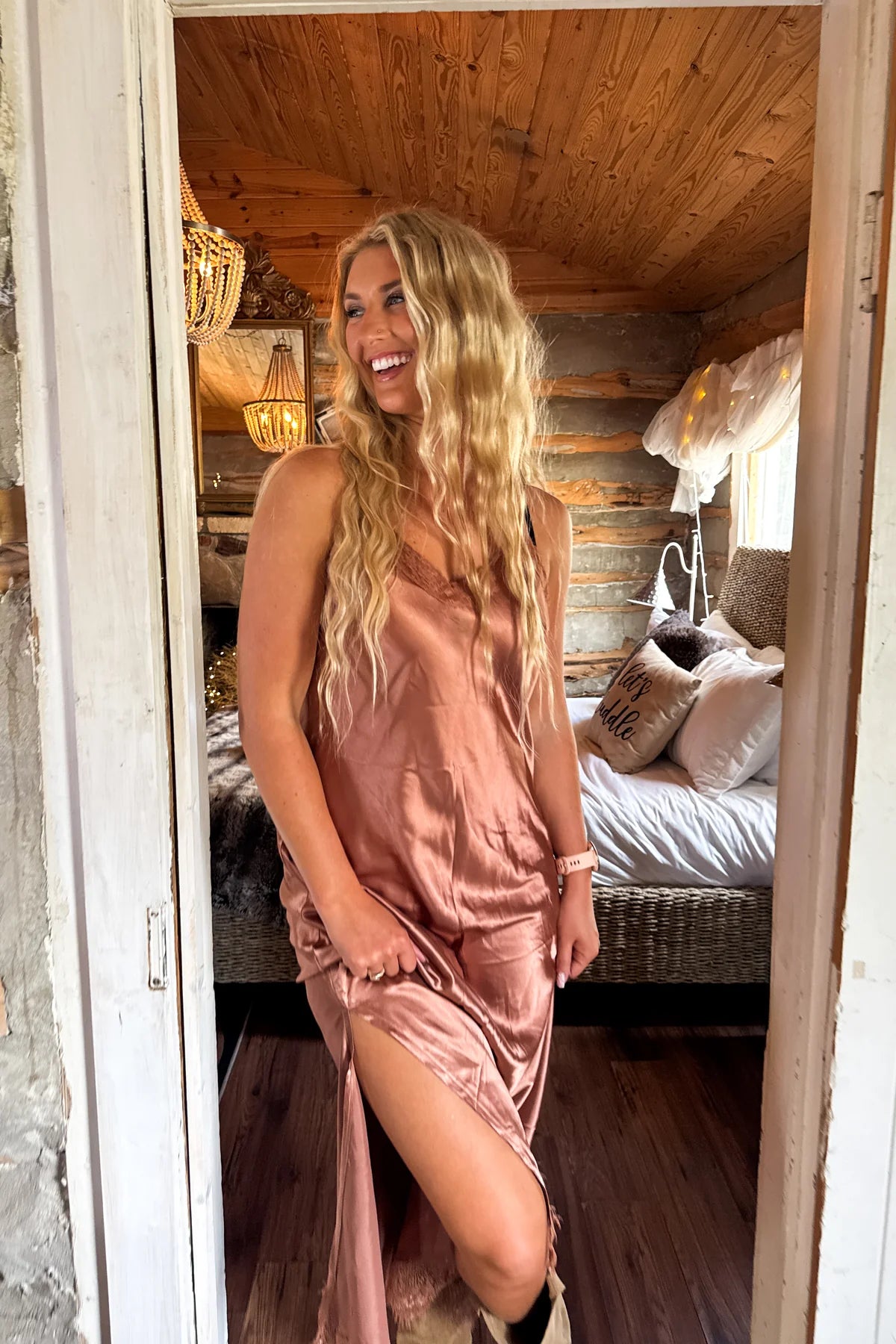 Copper Slip Cami Dress