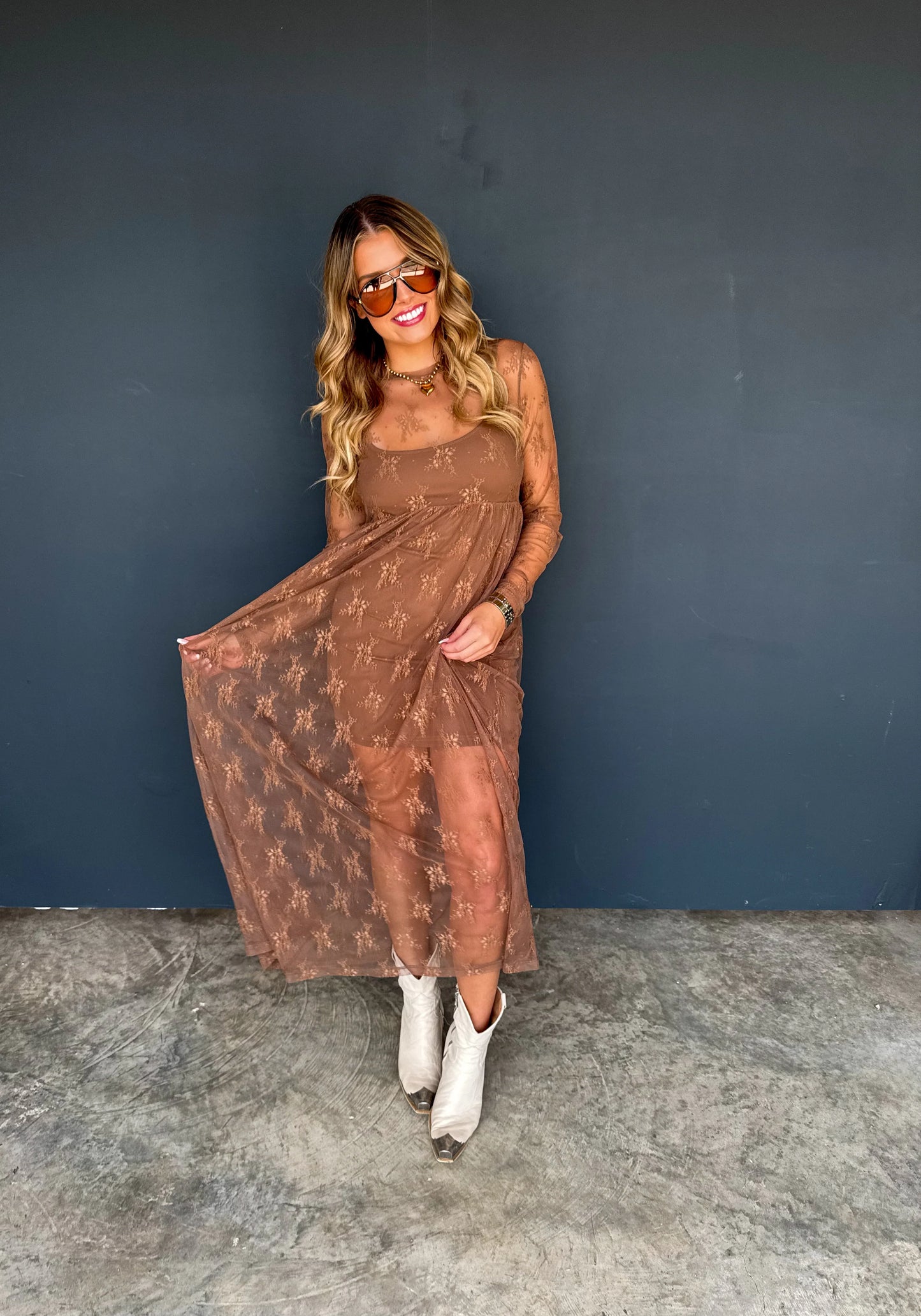 Evangeline Mocha Dress [[PRE-ORDER]]