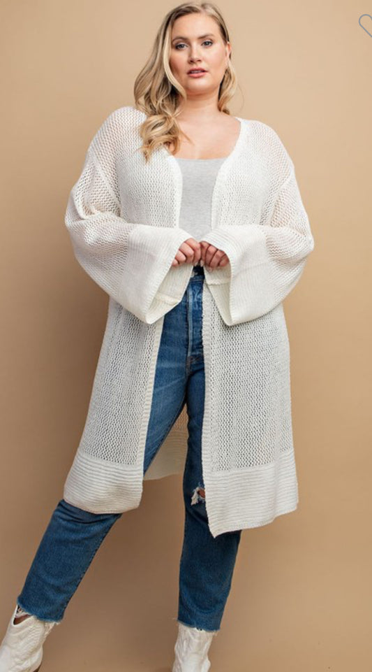 Mesh Open Cardigan