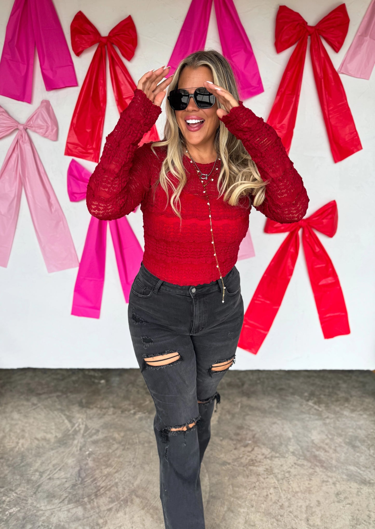 Wine Rosalie Lace Top [[PRE-ORDER ETA 1st week of Jan]]