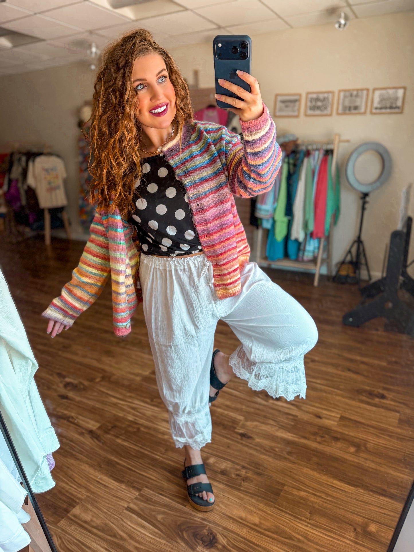 Rainbow Button Up Cardigan