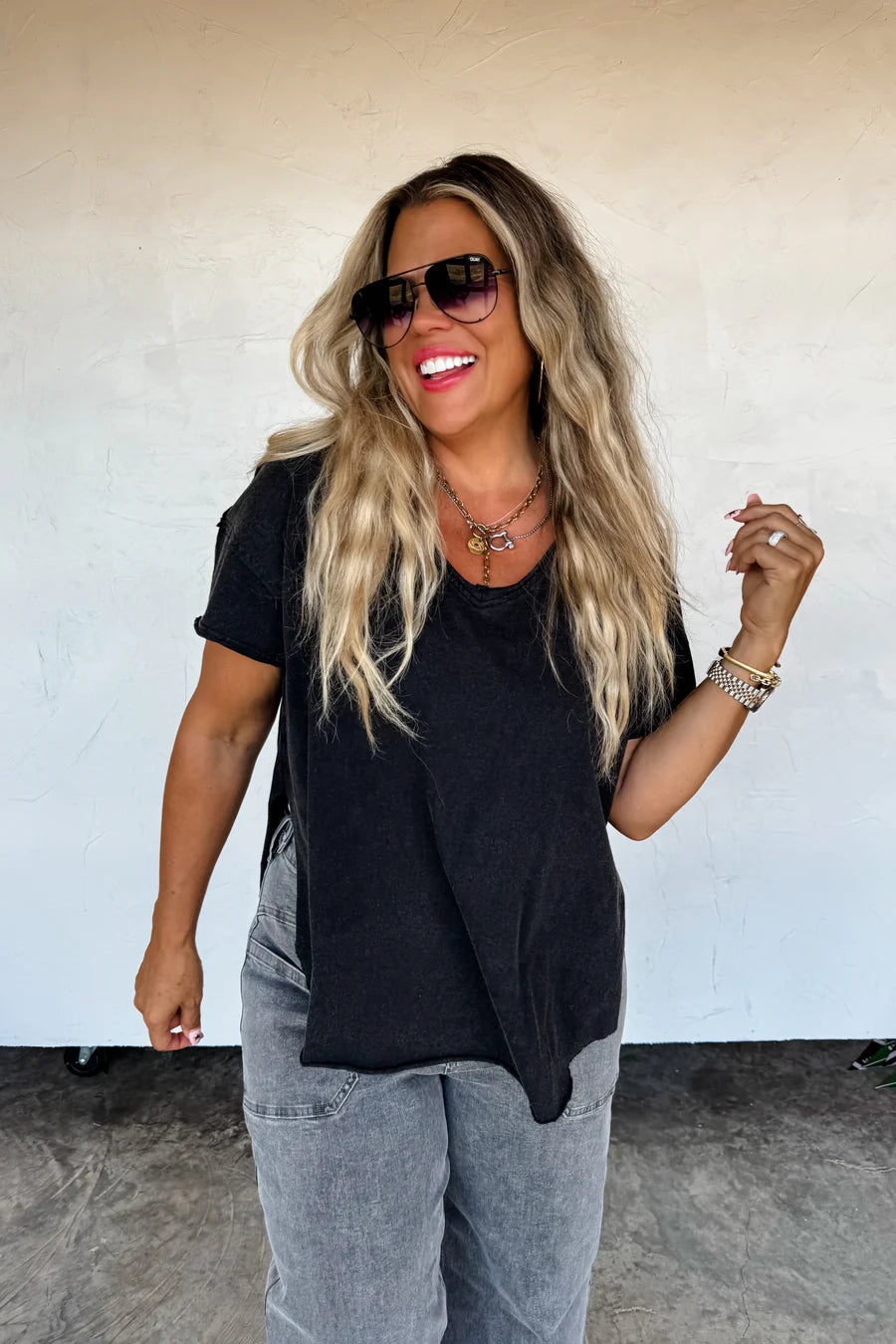 Vintage Black Cotton Boyfriend Tee [[PRE-ORDER]]