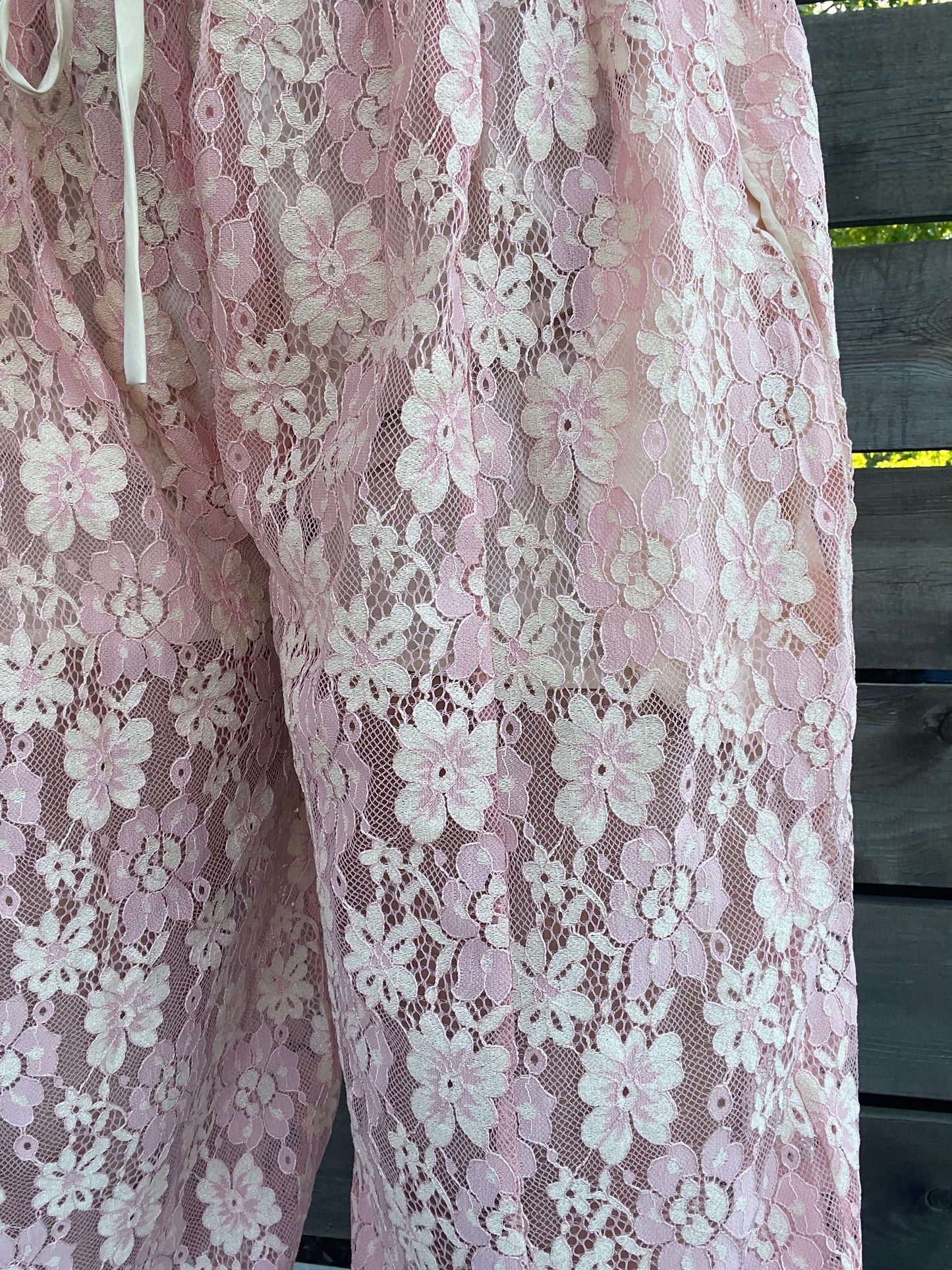 Blush Floral Lace Balloon Pant