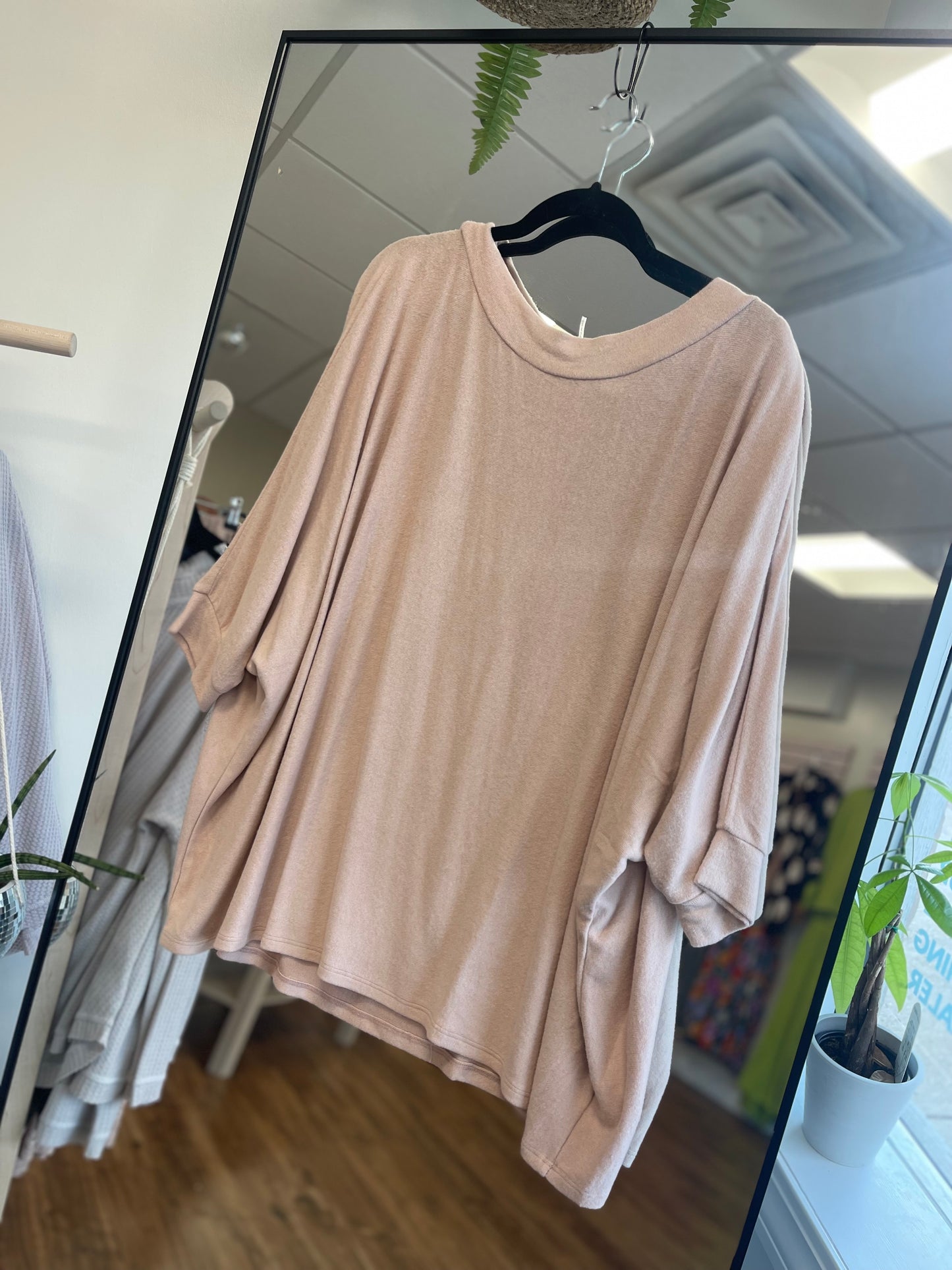 Super Soft Blush Hacci Poncho Top