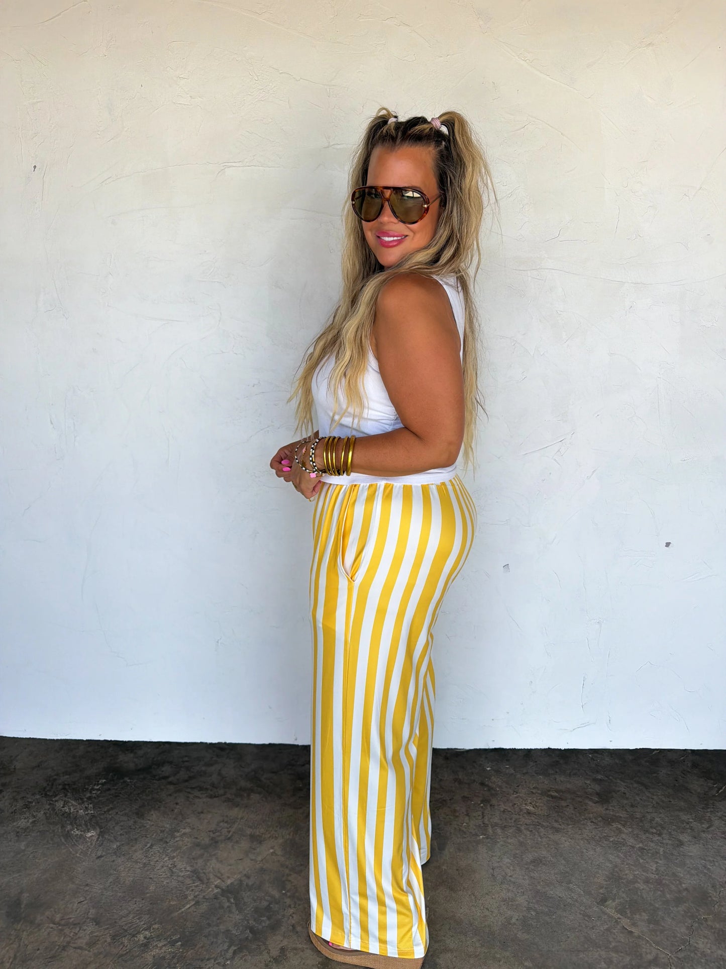 Gameday Haddie Pants Yellow Stripe