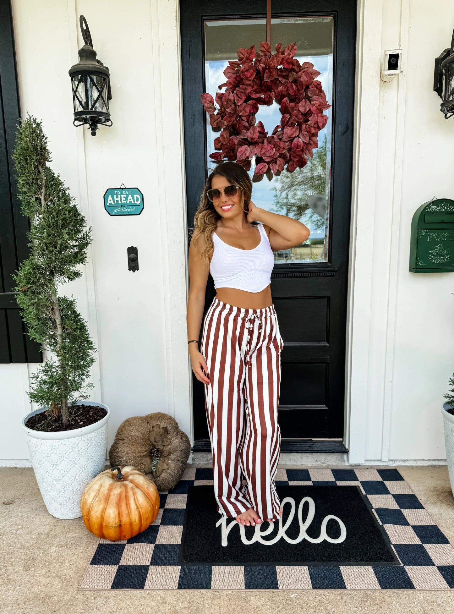 Brown Vertical Vibes Striped Pants [[PRE-ORDER]]