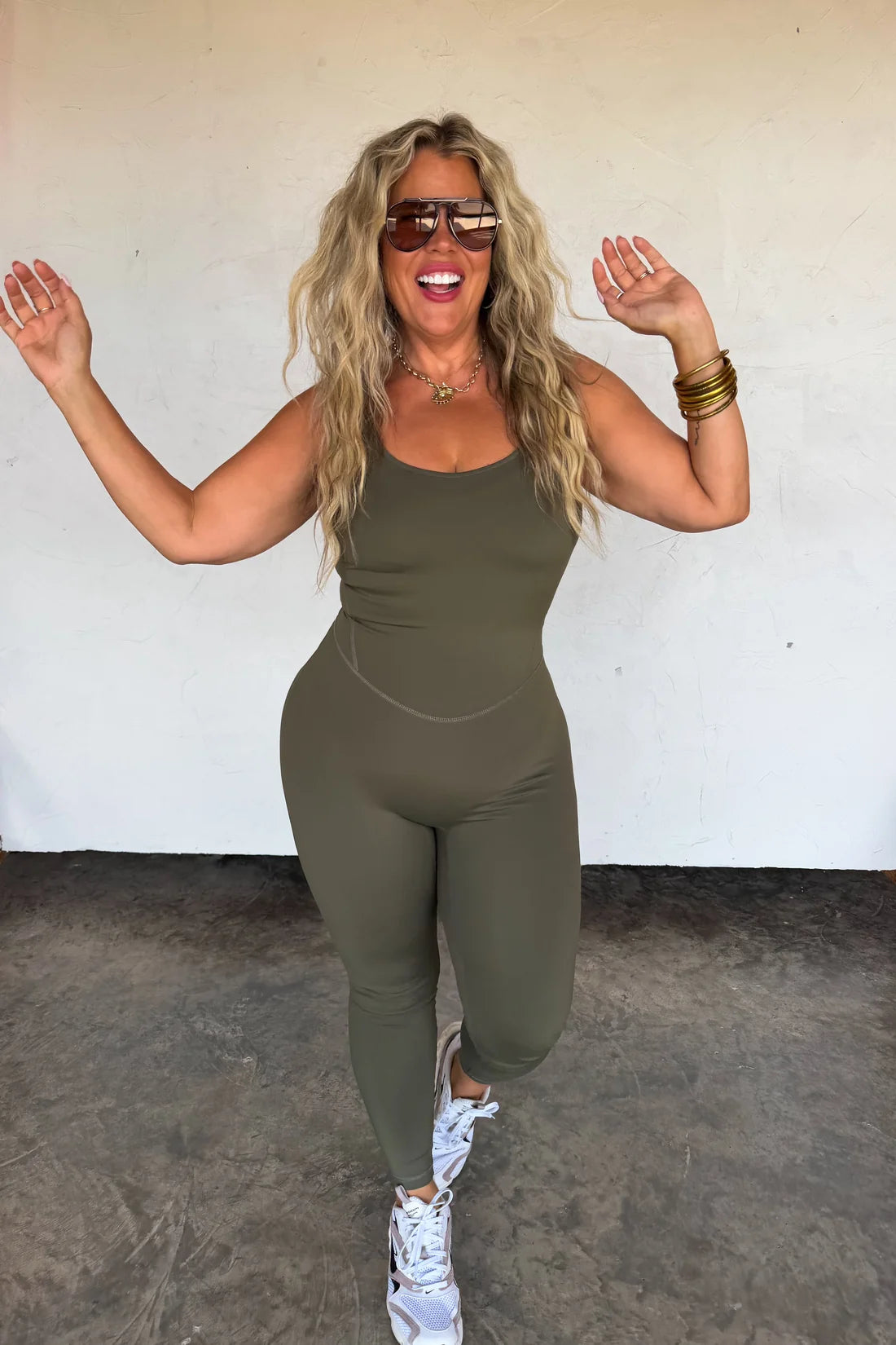 Sera Yoga Jumpsuit in Vintage Olive
