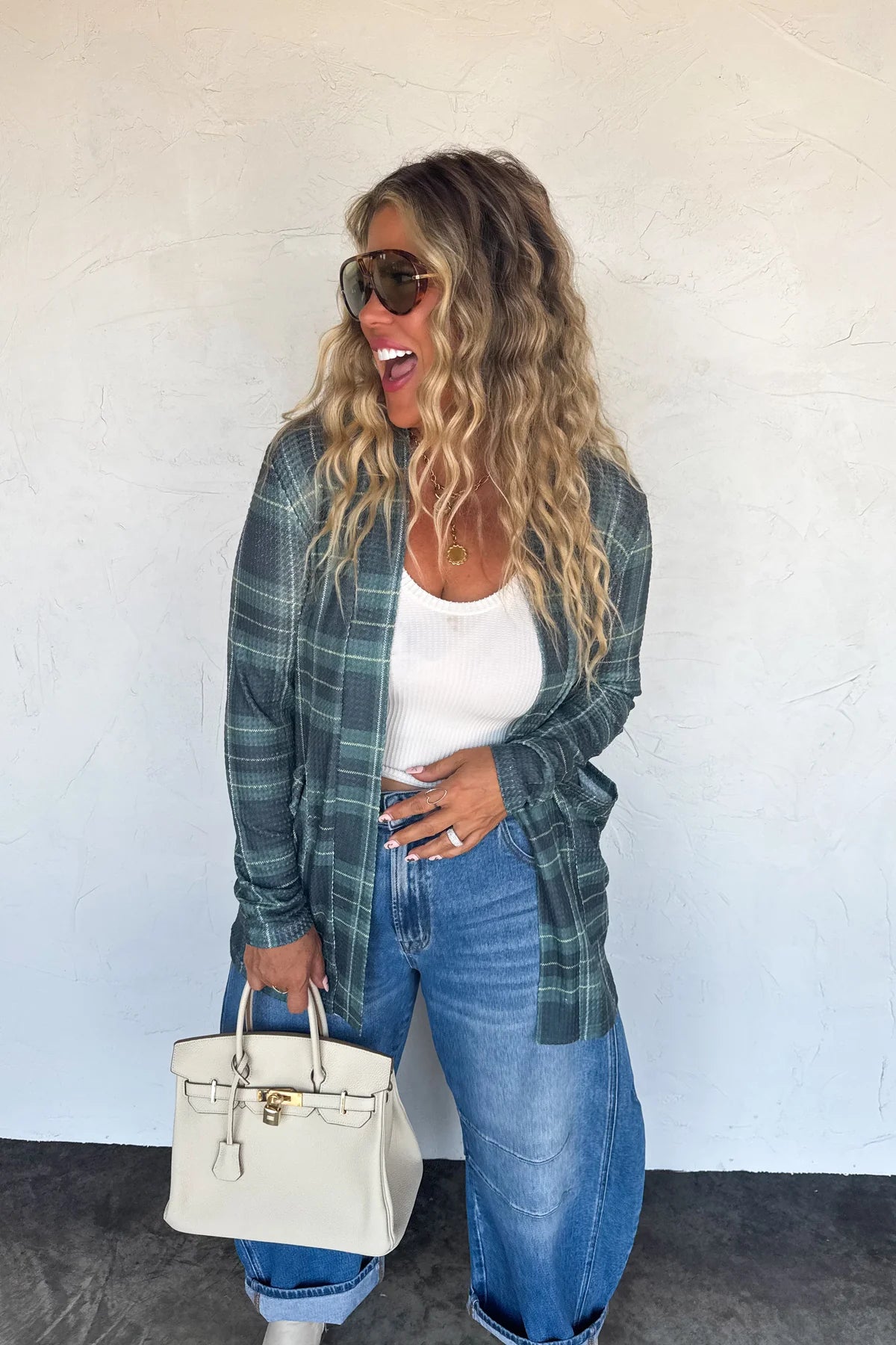 Green Plaid Lola Cardigan [[PRE-ORDER]]