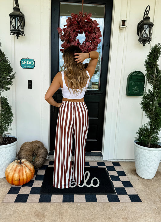 Brown Vertical Vibes Striped Pants [[PRE-ORDER]]