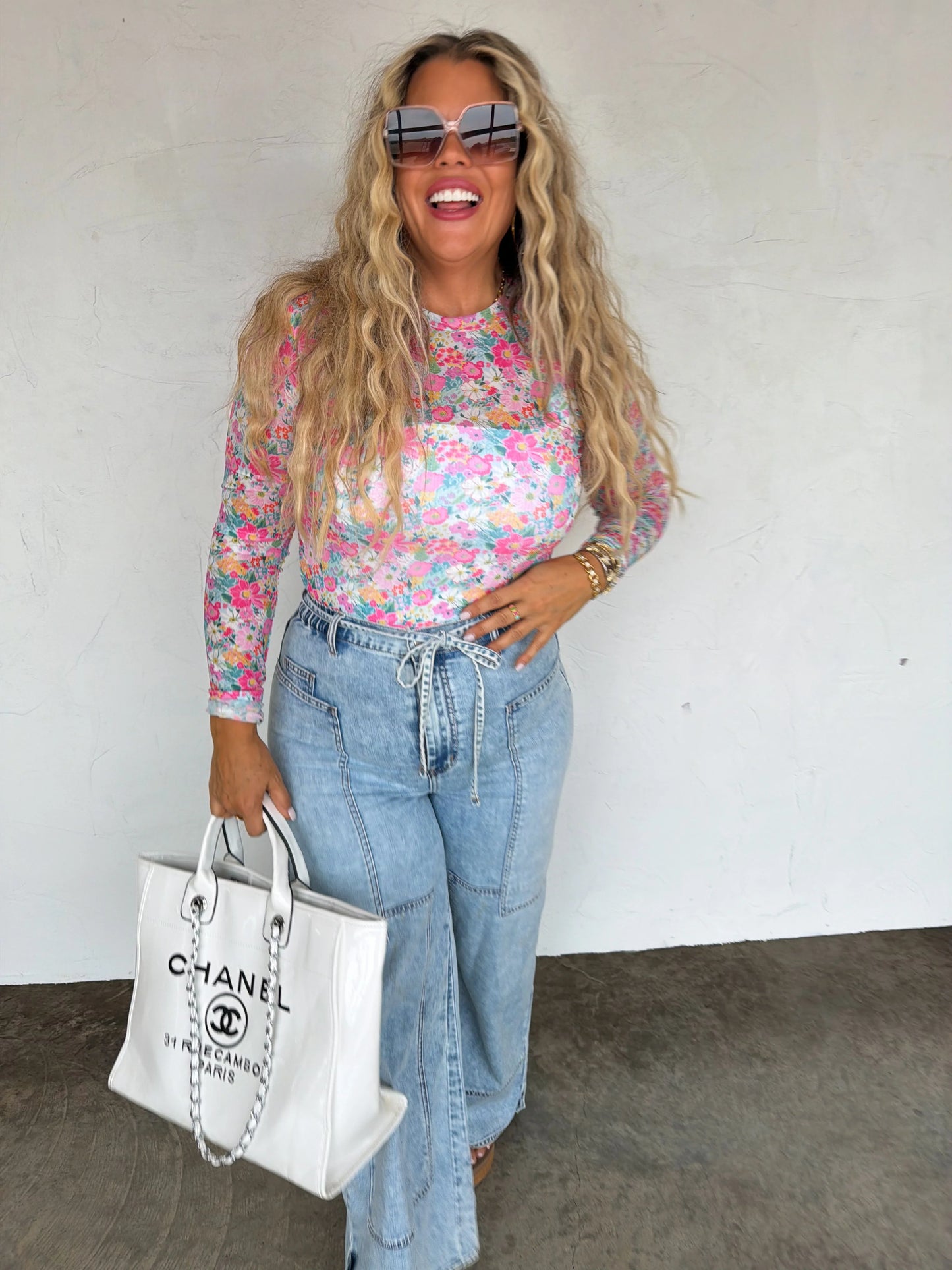 Spring Mesh Top Pink Floral [[PRE-ORDER]]