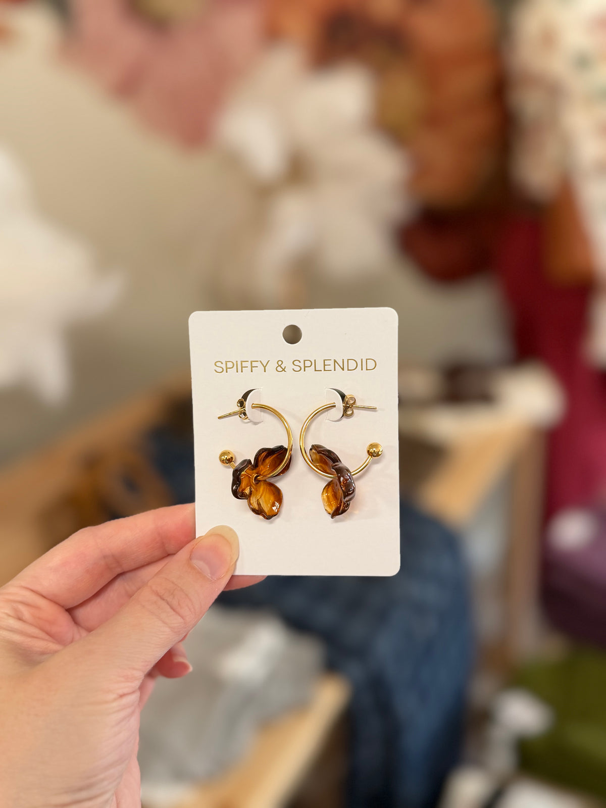 Magnolia Hoops - Amber