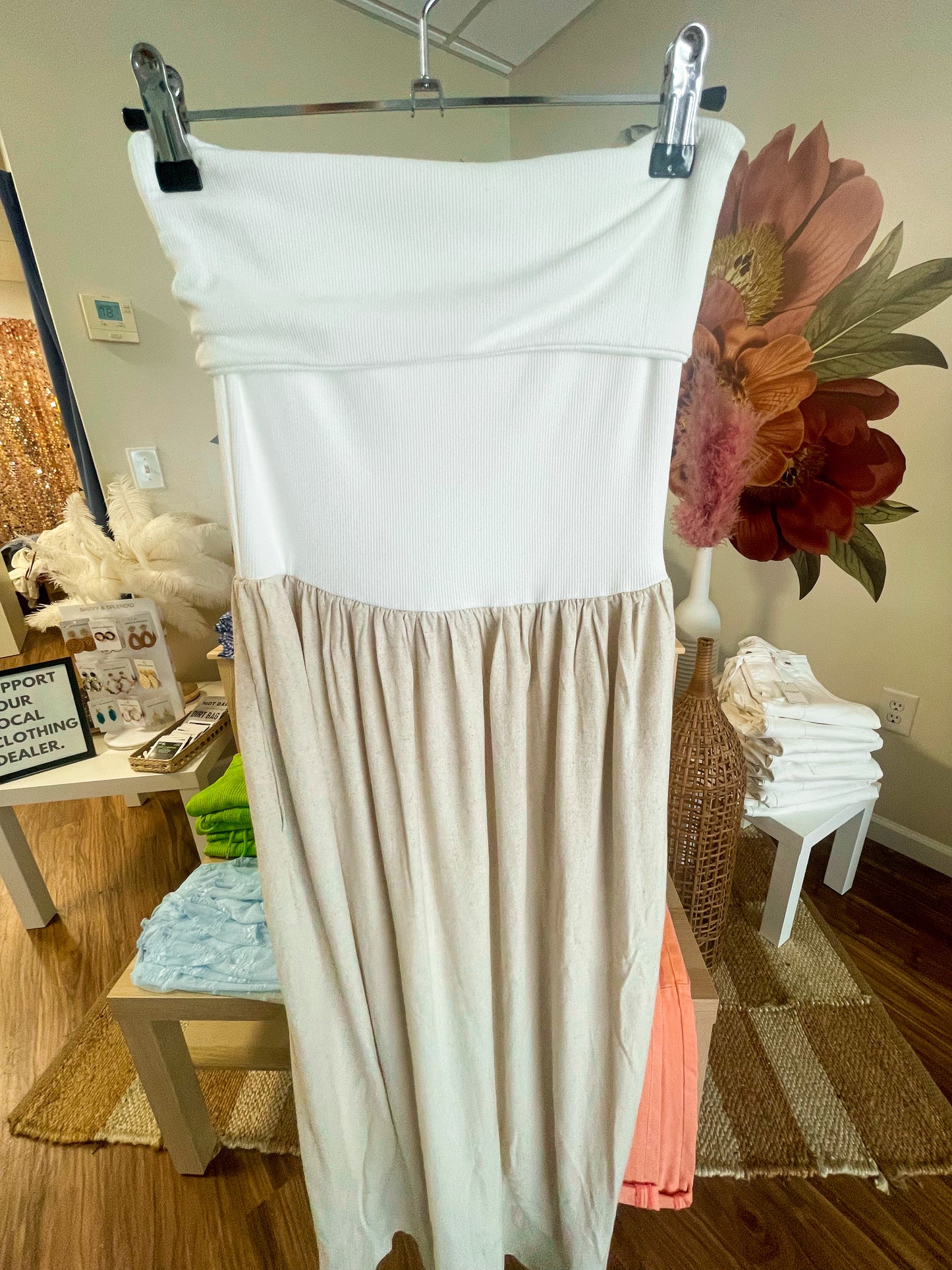 Linen Combo Dress