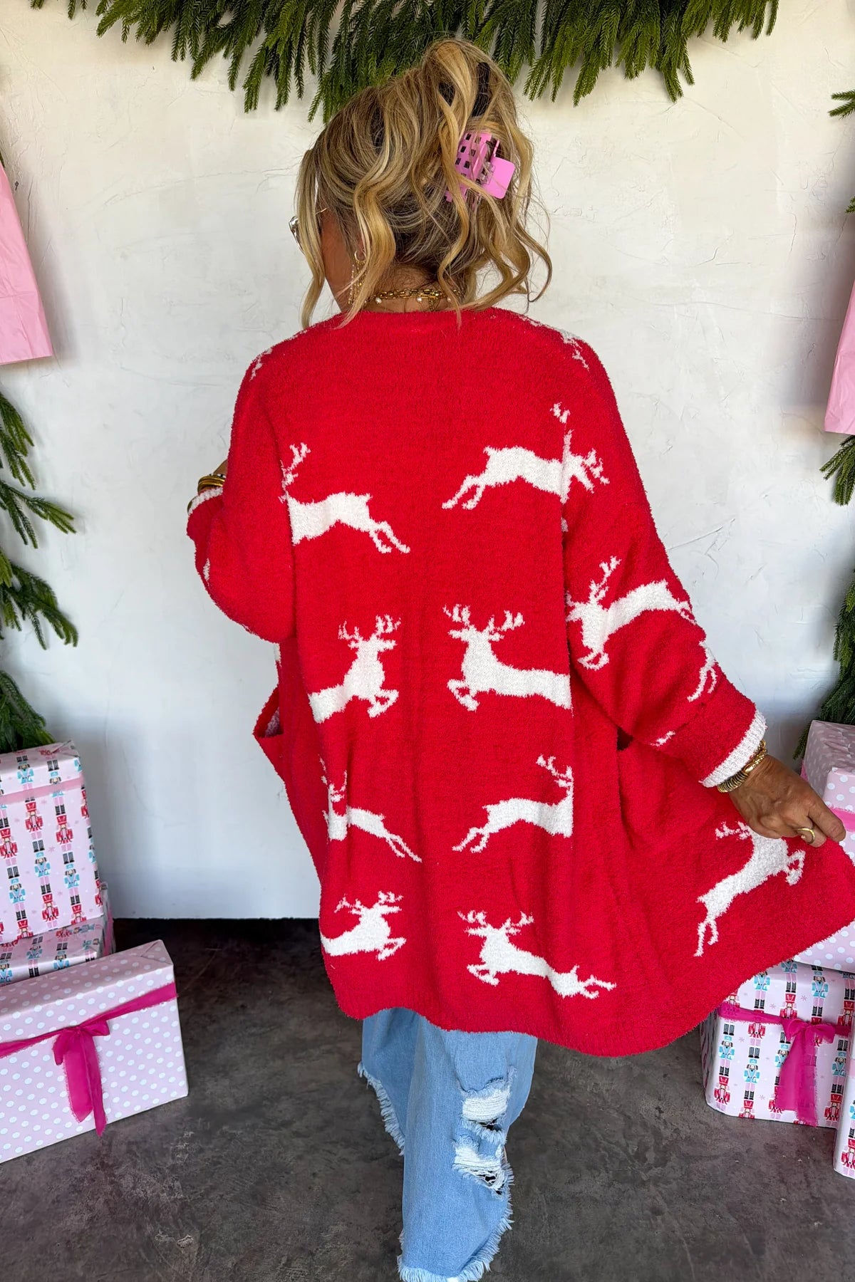 Reindeer Christmas Cloud Cardigan