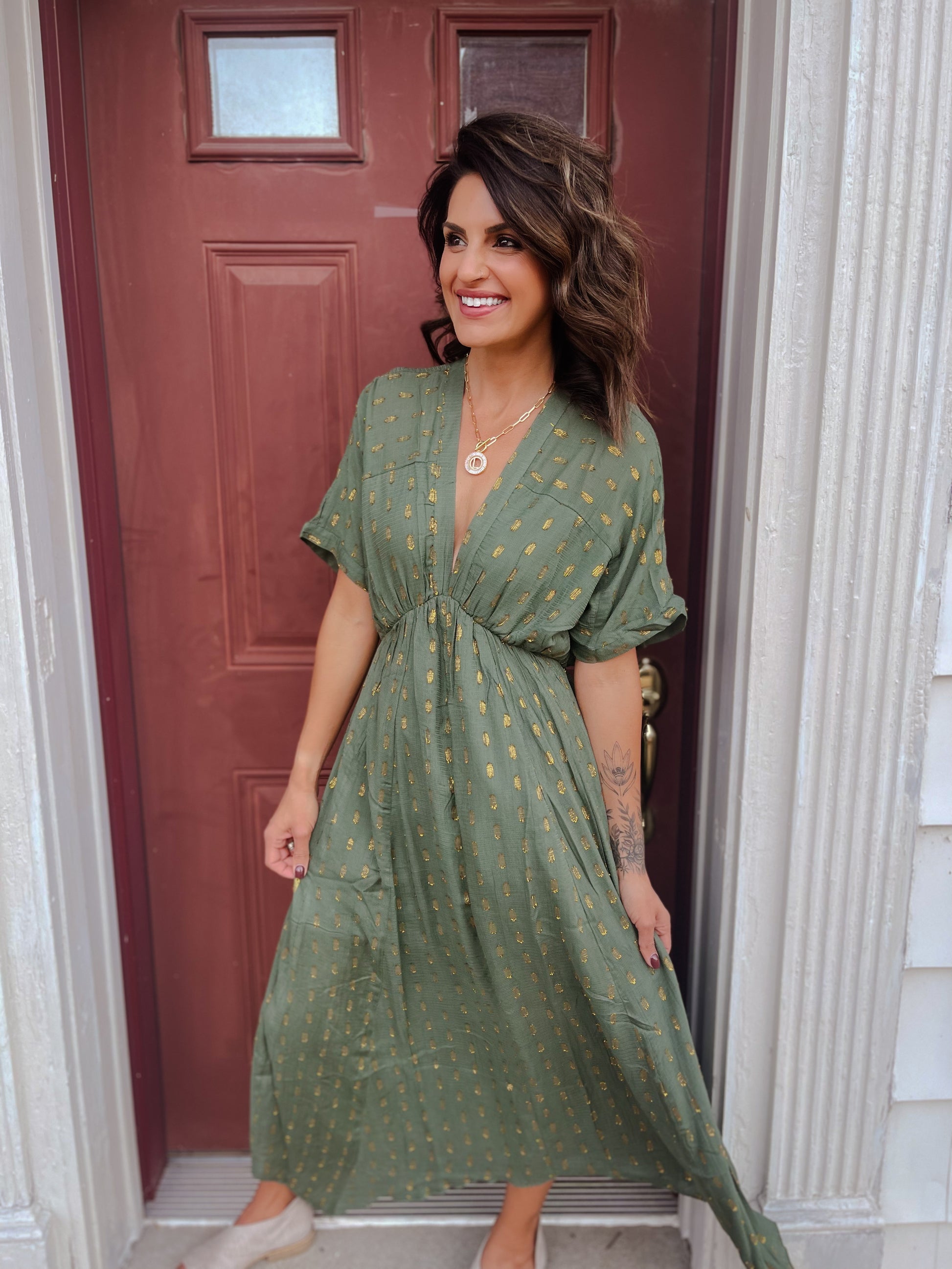 Kimono Sleeve Maxi Dress Laverne + Frankie Kimono Sleeve Maxi Dress Laverne + Frankie
