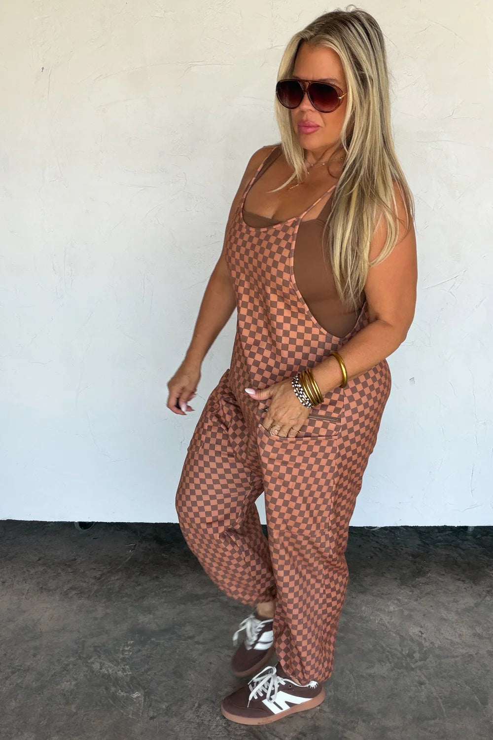Checker Terry Romper