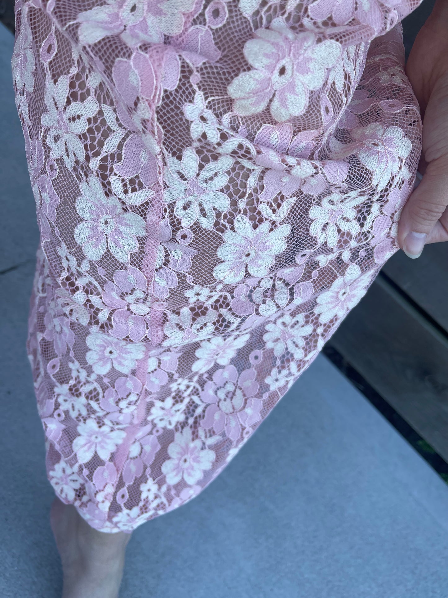 Blush Floral Lace Balloon Pant