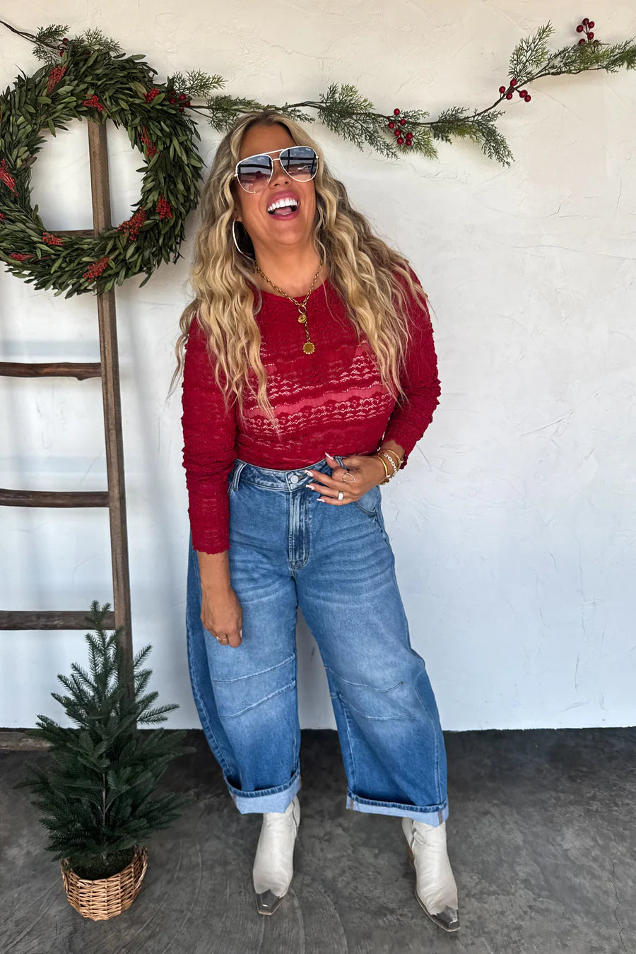 Wine Rosalie Lace Top [[PRE-ORDER ETA 1st week of Jan]]