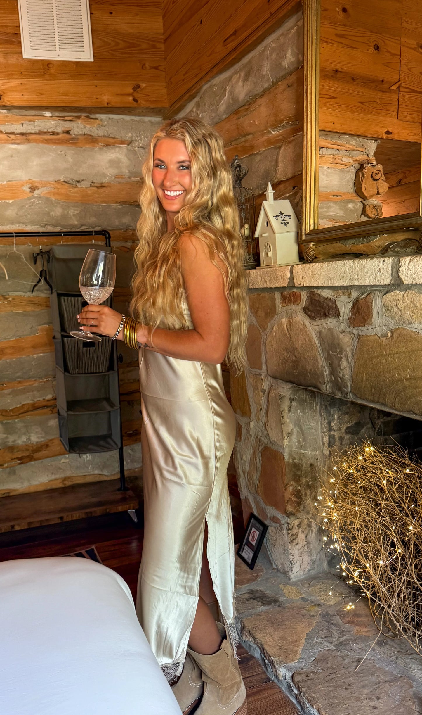 Champagne Slip Cami Dress