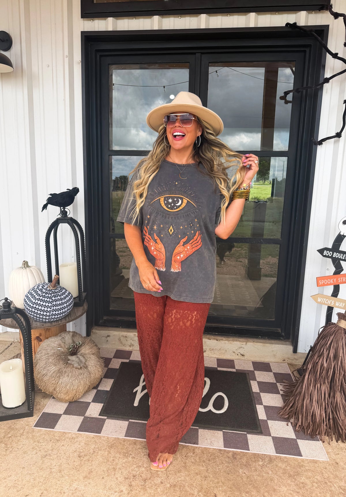 Enchanted Lace Pants in Rust