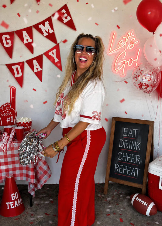 Rally Girl Track Pants in Red