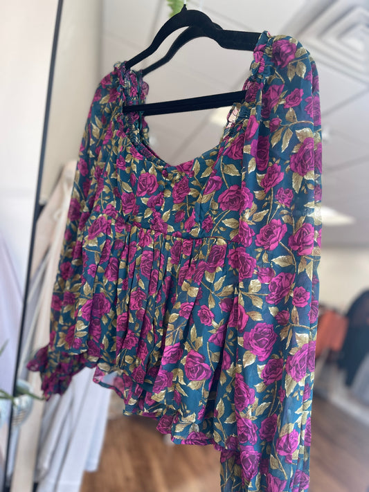 Floral Babydoll Blouse
