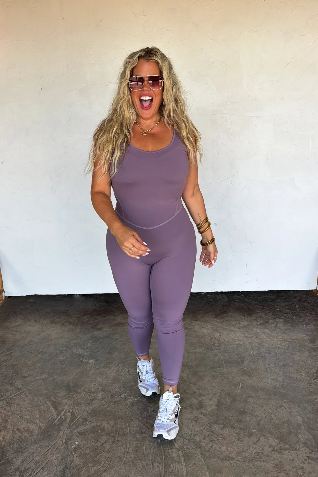 Sera Yoga Jumpsuit in Smoky Lilac