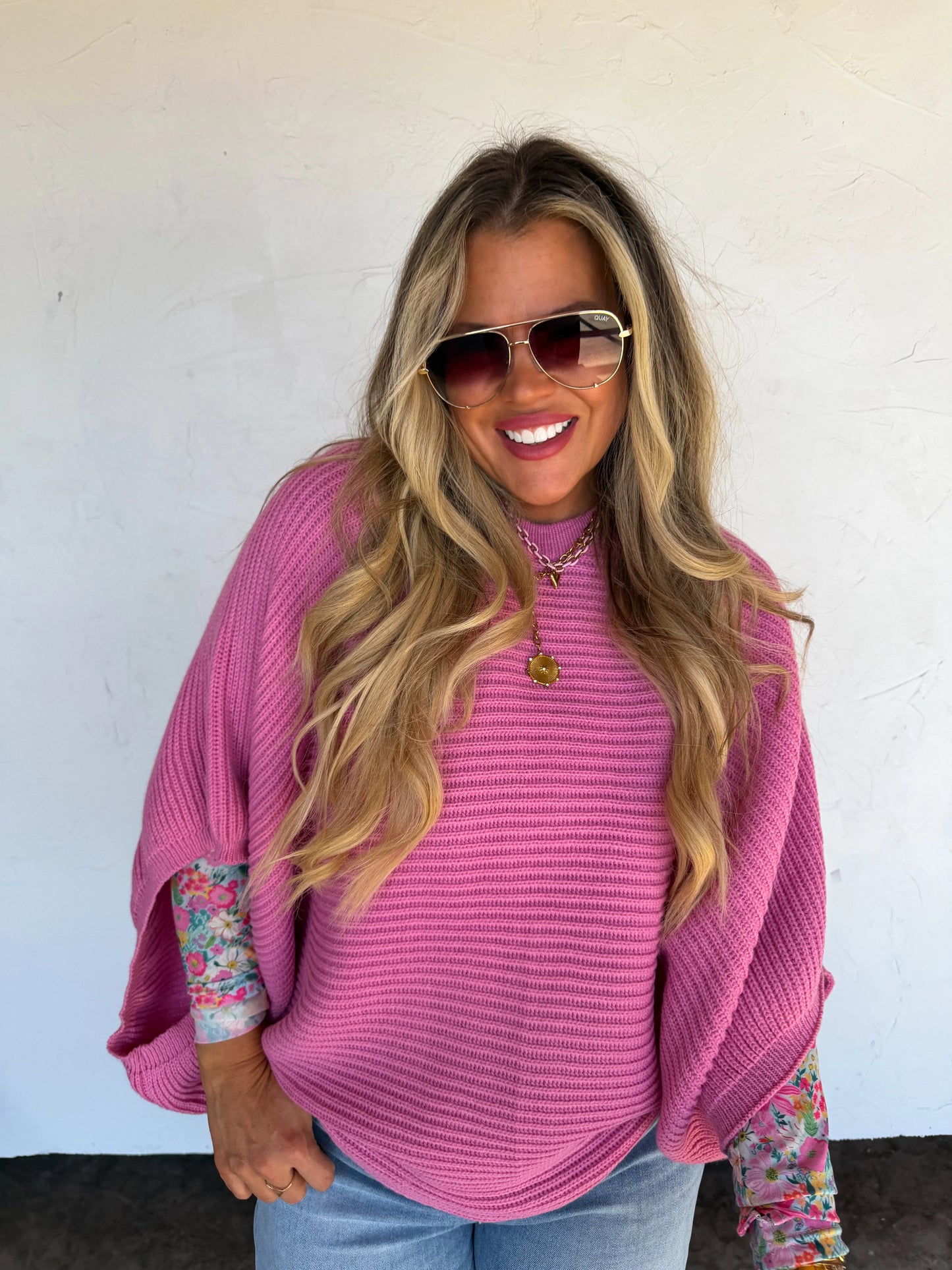 Spring Pink Meg Pullover Poncho