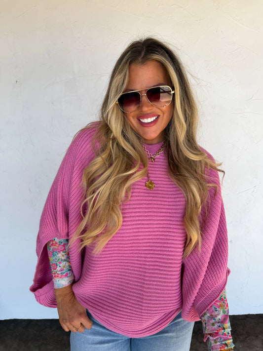 Spring Pink Meg Pullover Poncho